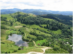 panorama view in Rosia Montana